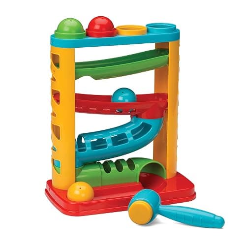 Infantino Bop & Drop Ball Tower - STEAM Educational Play, Hand-Eye Coordination Skills, and Cause and Effect Play for Babies & Toddlers, 12M+ - 13 inches (W) x 3.25 inches (L) x 10.25 inches (H) - Marble Track - Image 1