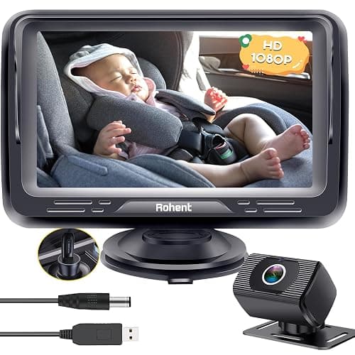 Baby Car Camera HD 1080P for Backseat: USB Plug and Play Easy to Install - Carseat Camera Rear Facing Infant Crystal Night Vision - Wide View Angle Car Baby Monitor for Newborn Toddler - Image 1