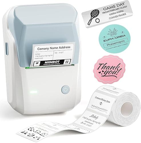 NIIMBOT B1 Label Maker Machine with Tape, Thermal Label Printer Easy to Use for Office, Home, Business, 2 Inch Label Maker with Labels(2'' x1.18'') - Image 1