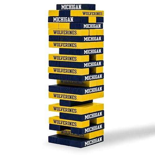 Wild Sports NCAA Pro Football Tabletop Stackers Block Game for College Football Fan, Dorm Game, Tailgate - Image 1