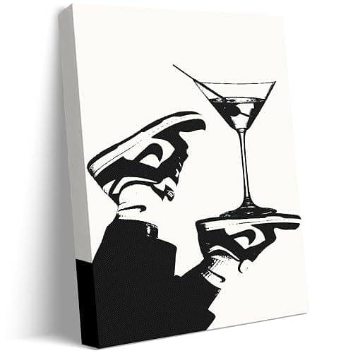 TYPTEK Black and White Posters Vintage Drink Prints Wall Art Hypebeast Room Decor Nike Wall Art for Teen Boys, Dorm Bedroom Wall Decoration 8x12 inch - Black6 - 8L" x 12W" - Image 1