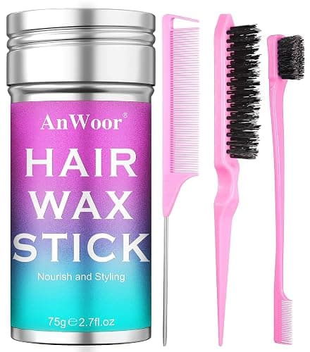 Hair Wax Stick, Slick Back Hair Brush for Taming Flyaways, Frizz, Smoothing Ponytails, Buns - Pomade, Balm, Gel Stick for Woman - Styling Accessories for Kids, Girls - Image 1