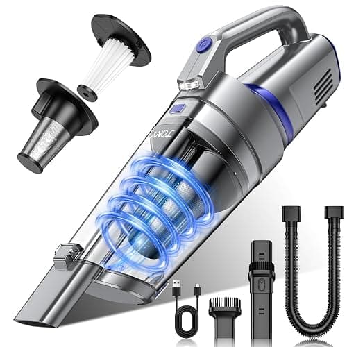 JONYJ Handheld Vacuum Cordless, 16000PA Strong Suction Hand Held Car Vacuum Cleaner, Portable Hand Vacuum Rechargeable with Multi-Nozzles & LED Light for Home, Car, Office, Pets - Image 1