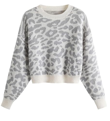 Ckikiou Spring Fall Crew Neck Batwing Cropped Sweater for Women Lightweight Soft Knitted Semi Short Pullover Jumper - Image 1