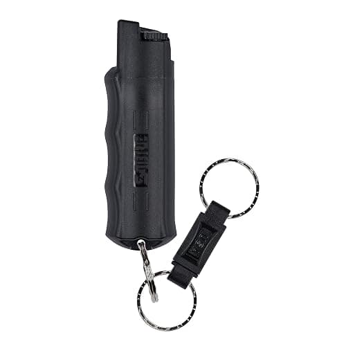 SABRE Pepper Spray, Quick Release Keychain for Easy Carry and Fast Access, Finger Grip for Faster Aim, 3X Longer Spray Time - Up to 10 Seconds, Max Police Strength OC Spray, 0.54 fl oz, Secure Safety - Image 1