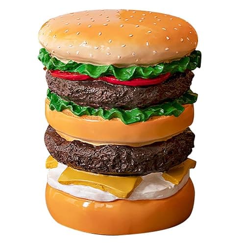TOPINCN Cute Small Stool, Stylish Hand Painted Foot Rest Stool Stylish Vanity Stool Multifunctional Food Shoe Changing Stool Simulated Food Stool for Childrens (Burger Stool) - Burger Stool - Image 1
