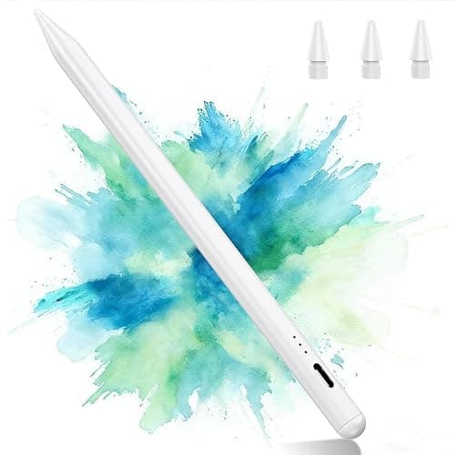 Variglas Pen for iPad 2018-2026 - 2X Charge Rapid, Tilt Sensitivity | Palm Rejection, Stylus Pencil Compatible with iPad A16/6-11 Gen, Pro 11/12.9/13 Inch, Air M2/M3/5/4/3, Mini 5/6/7(Pure white) - Image 1