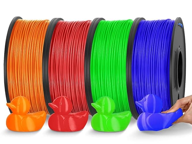 JAYO TPU 3D Printer Filament Bundle, 95A Flexible Soft TPU Filament 1.75mm, 250g Spool, 4 Rolls, 1kg in Total, Green+Orange+Red+Blue - Image 1