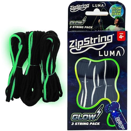 ZipString Lightning Luma Replacement Strings for Rope Launcher Toy – Pack of 3 – UV Reactive Glow in the dark - Image 1