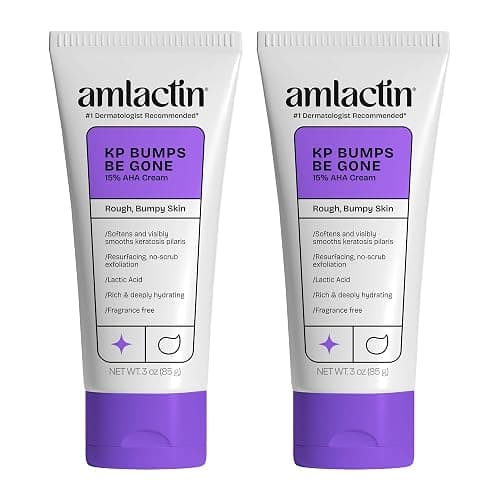 AmLactin KP Bumps Be Gone Body Cream, 15% Lactic Acid, 3 oz, 2 Pack | 15% lactic acid body cream helps smooth KP bumps, exfoliate rough skin and moisturize dryness; convenient 2 pack. - Image 1
