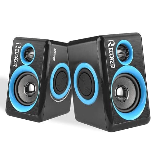 RECCAZR SP2040 Surround Computer Speakers with Deep Bass USB Wired Powered Multimedia Speaker for PC/Laptops/Smart Phone Built-in 4 Loudspeaker Diaphragm(Blue) - Image 1