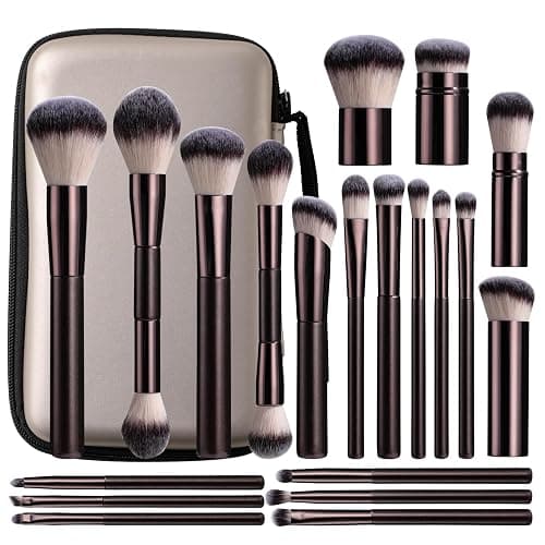 BS-MALL Professional Makeup Brush Set With Portable Case - Eyeshadow Brush, Concealer Brush, Blush Brush & Foundation Brush For Travel 20 Pcs, Labeled Daily Use & Versatile Occasions - Image 1
