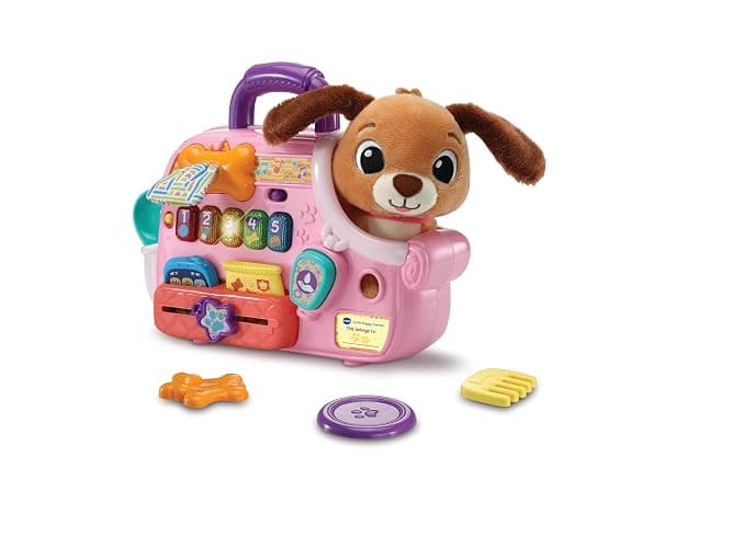 VTech Baby Cutie Puppy Carrier, Interactive Role-Play Toy with 6 Accessories, Light-up Buttons with Music, Sounds & Phrases, Gift for Babies 9, 18, 24 months + - Image 1