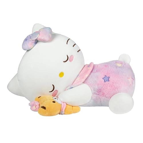 Jazwares Hello Kitty and Friends, Hello Kitty 18-inch Sleeping Plush with Bestie Accessory - Officially Licensed Sanrio Product from 6+ - Image 1