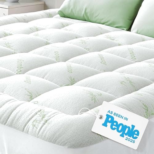 Ultra Soft Twin XL Size Mattress Topper - Viscose Made from Bamboo Pillow Top Mattress Pad for Back Pain Relief - Naturally Cooling for Hot Sleepers, Green - Image 1