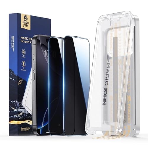 MAGIC JOHN 3rd Gen Upgraded for iPhone 16ProMax Privacy Screen Protector 6.9 Inch,25°Anti-Spy Screen,Shockproof Tempered Glass,Auto Dust-Removal,Bubble Free,Easy Installation,2 Pack - Image 1