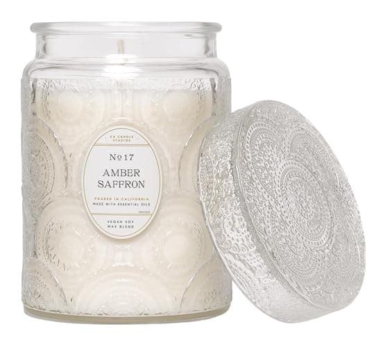 Leoben Co | Amber Saffron | Classic Design Collection | 18oz | 80 Hour Burn Time | Made to Set The Mood | Created with Natural Soy Wax and Essential Oils - Image 1