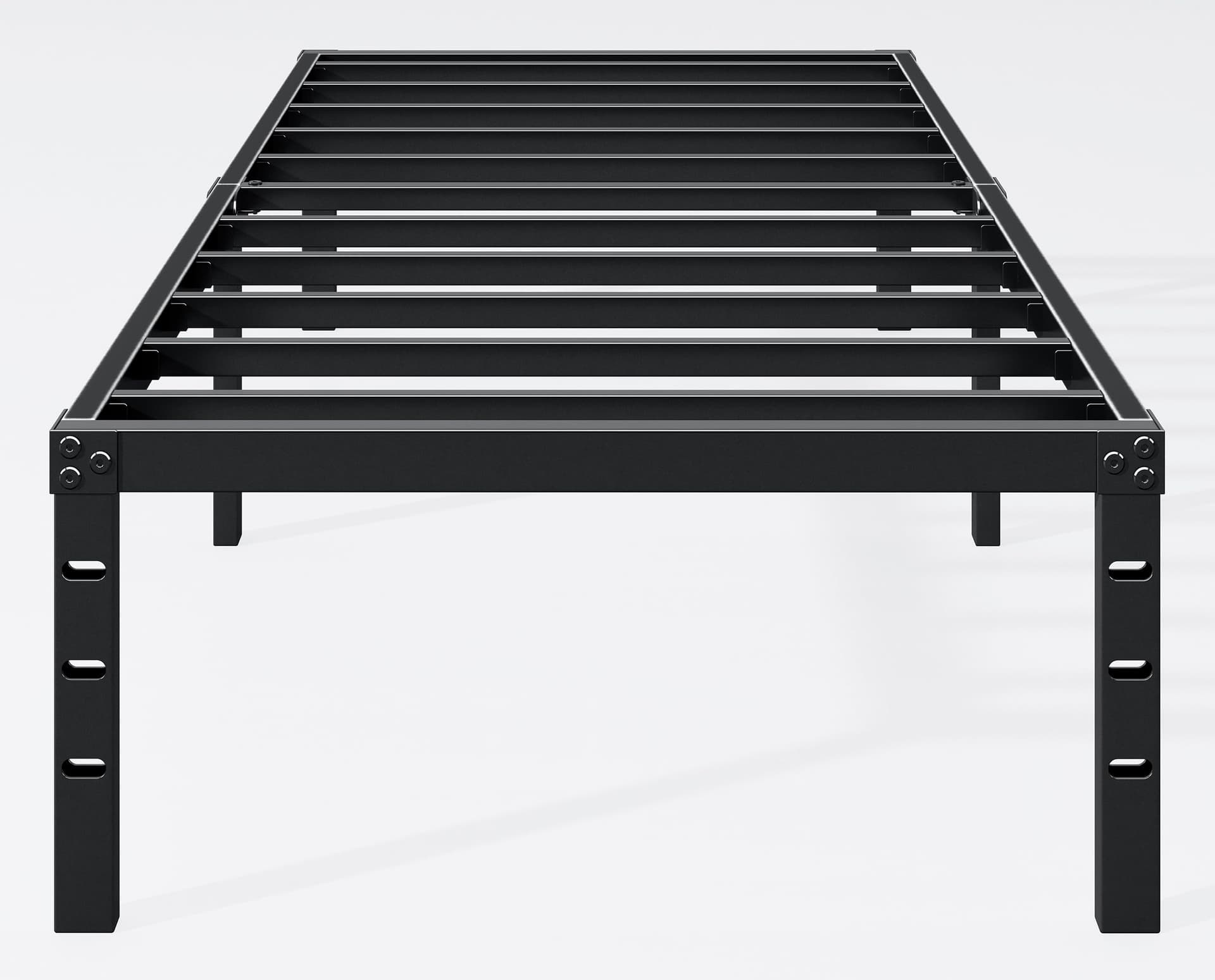 Hafenpo - Marco de cama tamaño individual de 30.5 cm, marco de cama de plataforma resistente, de metal, antideslizante, no necesita somier fácil de montar, buena capacidad de carga - Image 1
