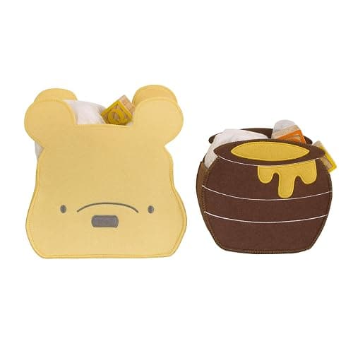 NoJo Disney Winnie The Pooh and Hunny Pot Yellow and Brown Two Piece Felt Storage Caddy - 1 Large, 1 Small - Image 1