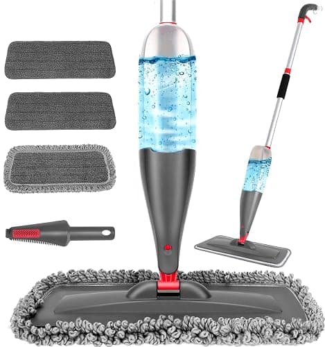 Spray Mop for Floor Cleaning with 3pcs Washable Pads - Wet Dry Microfiber Mop with 800 ml Refillable Bottle for Kitchen Wood Floor Hardwood Laminate Ceramic Tiles Floors Dust Cleaning - Image 1