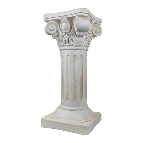 MOOFAR Classical Greek Ionic Order Column with Retro Old Style for Indoor Outdoor Garden Decor or Display Pedestal Pillar Stand for Plants and Sculptures,white - Image 1