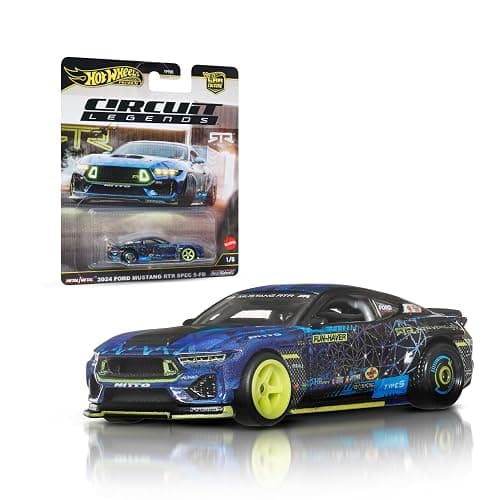 Hot Wheels Premium RTR Mustang Drift, Car Culture Circuit Legends Vehicles for Kids 3 Years Old & Up, Premium Collection of Car Culture 1:64 Scale Vehicles, JBK48 - Image 1