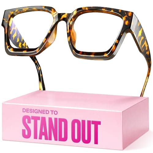 livho Oversized Eyewear Frame for Woman and Men - Rectangle Fashion Glasses for Computer, Chic Preppy Frame - Image 1
