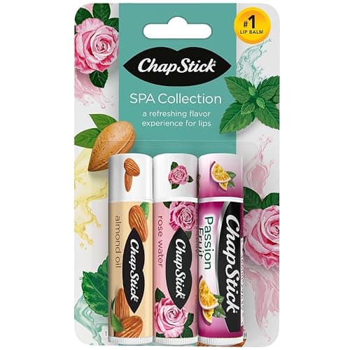 ChapStick Lip Balm, Spa Collection – Mint, Rose Water, and Almond Oil Balms, Moisturizers for Dry Lips, 0.15 Oz Ea - Image 1