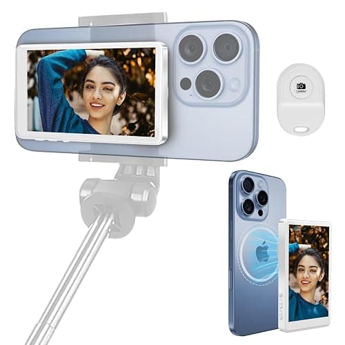 Oplope Selfie Monitor Screen iPhone 12-16 - Magnetic Back Camera Vlog Monitor with 4K/60fps - Wireless Zero-Delay & 33ft Remote - 6H Battery USB-C Fast Charge - HD Display for TikTok/YouTube - Image 1