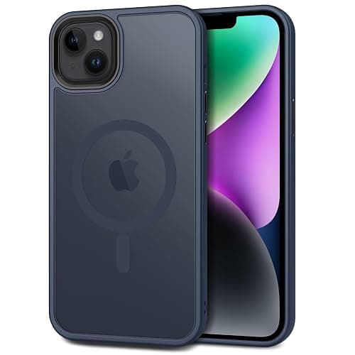 CACOE Magnetic Case for iPhone 13 & iPhone 14 6.1 inch-Compatible with MagSafe & Magnetic Car Phone Mount,TPU Thin Phone Cases Cover Protective Shockproof Anti-Fingerprint(Dark Blue) - Image 1