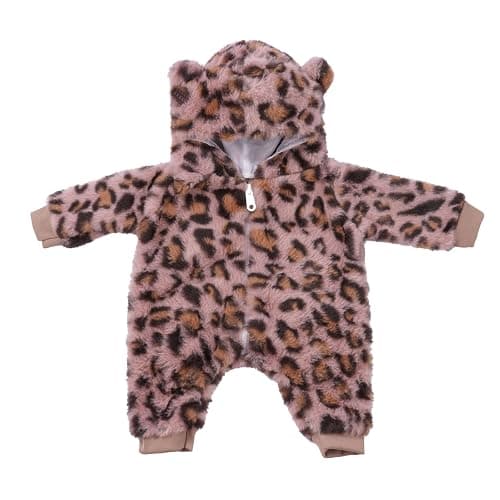 BABESIDE Reborn Baby Doll Clothes Set for 17-22 Inch Dolls, Cozy Babydolls Clothes with Hat for Lifelike Reborn Baby Doll Accessories, Leopard Print - Image 1