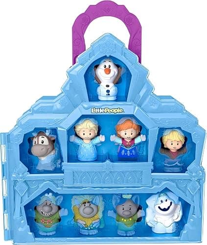 Fisher-Price Little People Toddler Toy Disney Frozen Carry Along Castle Case Playset with Figures for Pretend Play Kids Ages 18+ Months - Image 1