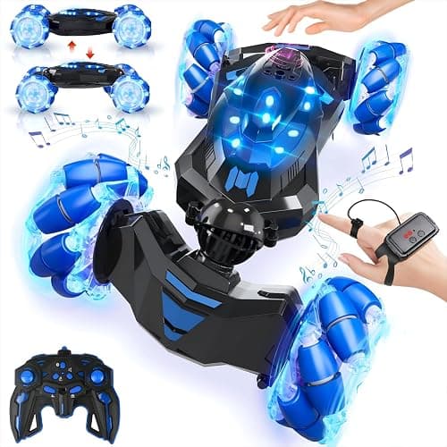 YEMIAI Gesture Sensing RC Stunt Car,4WD Drift Hand Controlled 360° Flips Trick Car with Lights & Music, Toys car is Cool Birthday Gift for Kids Ages 7-12 - Image 1