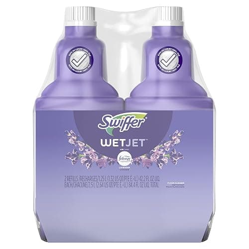 Swiffer WetJet Multi-Purpose Floor Cleaner Solution with Febreze Refill, Hardwood Floor Cleaner, Lavender Scent, 1.25 Liter -42.2 Fl Oz (Pack of 2) | with Febreze - Image 1
