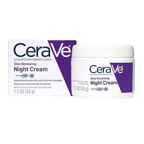 CeraVe Skin Renewing Night Cream, Peptide Complex, Hyaluronic Acid & Ceramide Moisturizer for Face, 1.7 Ounce - Image 1