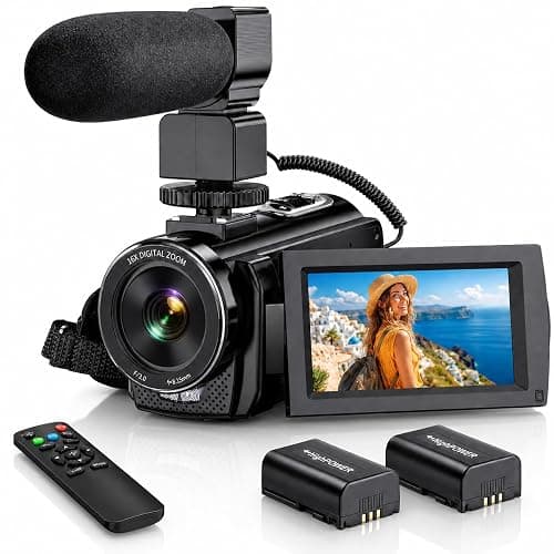 ALSONE Video Camera Camcorder FHD 1080P 24MP 3.0” 270° Rotation IPS Screen 16X Digital Zoom YouTube Vlogging Camera Recorder with Microphone, Remote Control, 2 Batteries & Webcam Function - Image 1