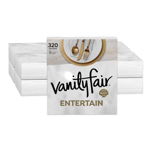 Vanity Fair Entertain Paper Napkins, 320 Count, Disposable Napkins Made For Entertaining And Events - 40 Count (Pack of 8) - Image 1