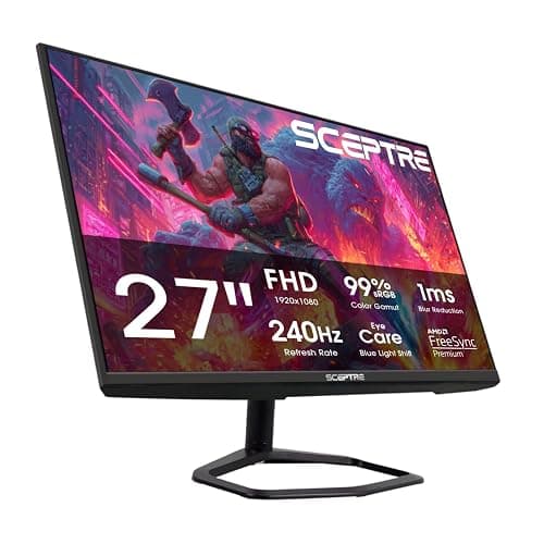 Sceptre New 27 inch 240Hz Gaming Monitor AMD FreeSync Premium HDMI x2 DisplayPort x2 1ms100% sRGB Build-in Speakers Machine Black 2026 (E275B-FWD240 Series) - Image 1