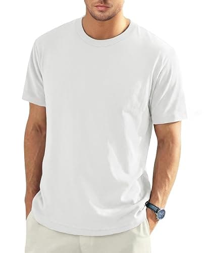 EKLENTSON Men's Cotton Crewneck T-Shirts Short Sleeve Plain Tee Moisture Wicking Casual Tshirts Solid Color - Image 1