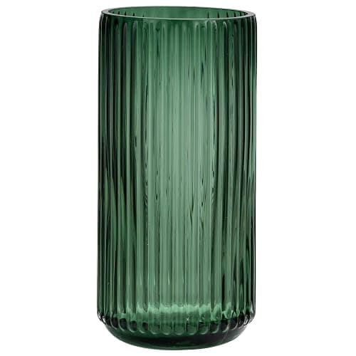 TIMEFOTO Flower Vase 7.5 inch Green Thickened Glass Vase for Bookshelf,Dinner Table,Indoor Office Desktop,Meeting Room,Bathroom,Countertop,Home Christmas Day Decoration - Image 1