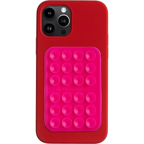 OCTOBUDDY Classic - Silicone Suction Phone Case Adhesive Mount, Hot Pink | Hands-Free, Strong Grip Holder for Selfies & Videos - iPhone & Android Compatible - 2.25″ x 3.25″ - Image 1