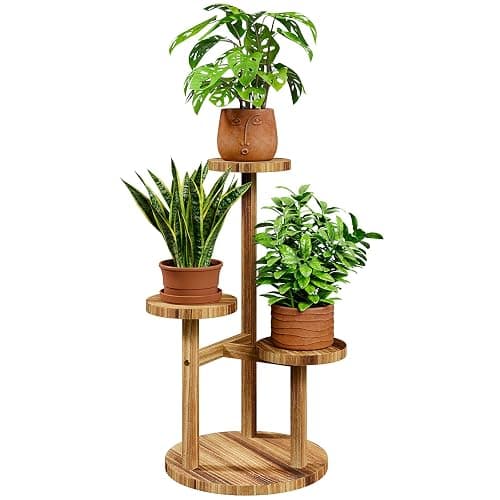Bamworld Étagère Plante à 3 Niveaux, Porte Plante Intérieur Extérieur, Support Plante, Meuble Plante pour Fleurs, Terrasse, Jardin, Balcon, Salon. - Image 1