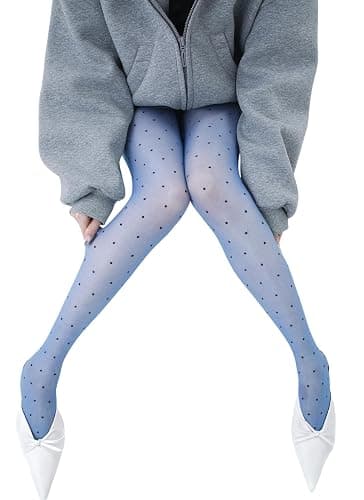 TYATVS Funky Polka Dot Tights Y2k Whimsy Twee Colorful Patterned Stockings 2000s Vintage Gyaru Alt Accessories - Image 1