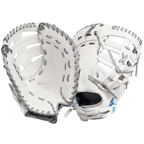 Easton | Ghost NX Fastpitch Softball Glove | Sizes 11.75" - 13" | Multiple Styles - Right Hand Throw - Single Post w / X Lacing Web | White / Electric Blue - 13" | First Base - Image 1