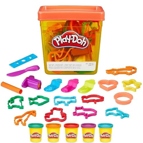 Play-Doh Fun Tub Set, 19 Accessories & Reusable Storage Container, Preschool Toys, Kids Arts & Crafts, Back to School Gifts, Ages 3+ (Amazon Exclusive) - Image 1