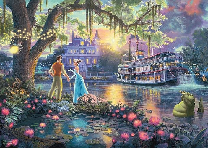 Schmidt 57527 Thomas Kinkade, Disney, Il principe ranocchio, La principessa e il ranocchio, puzzle da 1000 pezzi - Image 1