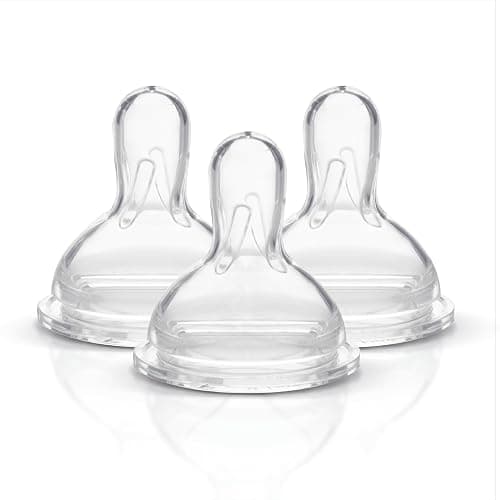 Medela Slow Flow Spare Nipples with Wide Base, 3 Pack, Compatible with Medela Storage Bottles, Made Without BPA - Image 1