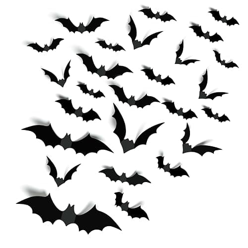 140pcs Bats Hallween Decorations Bats Wall Decor Realistic PVC 3D Black Scary Bat Sticker for Creepy Home Decor Halloween Party Decorations Supplies DIY Wall Decal Bathroom Indoor Halloween Decor - Image 1