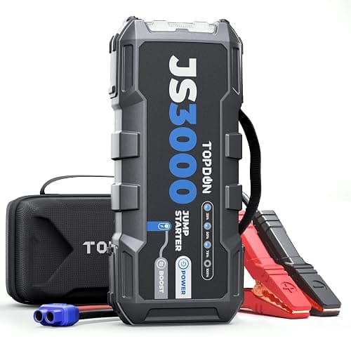 TOPDON Booster Batterie 3000A 24000mAh Démarreur de Batterie, JS3000 Portable Jump Starter pour Véhicule ( Jusqu’à 9L Essence /7L Gazole) Démarrage de Voiture - Image 1