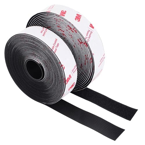 Hook and Loop Tape 1in x 20ft, Heavy Duty Adhesion Strip, Slef Adhesive Interlocking Tape, Back Adhesive Mounting Strips, Reclosable Sticky Back Interlocking Nylon Picture Hanging Strips - Image 1